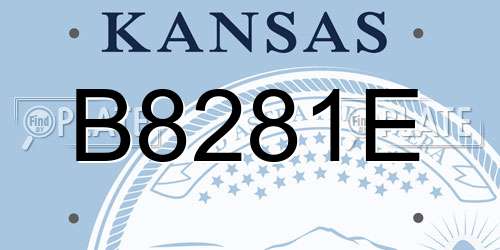 B8281E Kansas License Plate