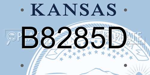 B8285D Kansas License Plate