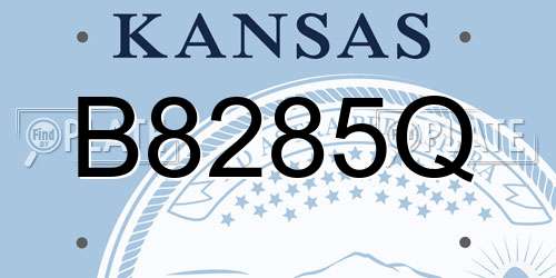 B8285Q Kansas License Plate