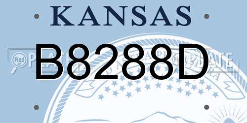 B8288D Kansas License Plate