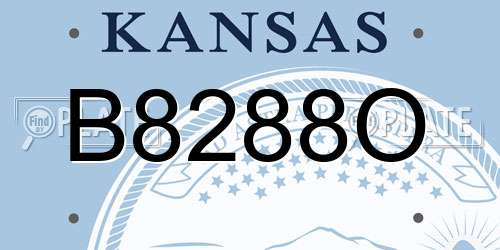 B8288O Kansas License Plate