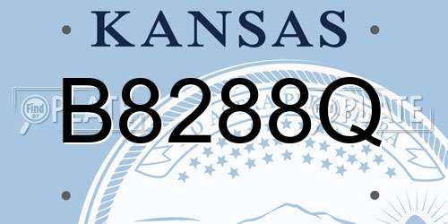 B8288Q Kansas License Plate