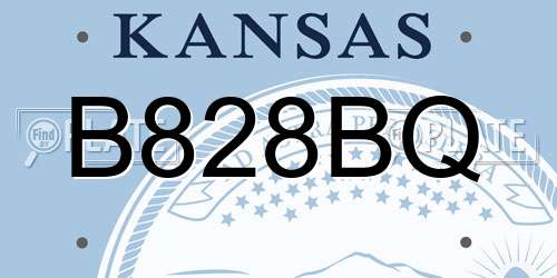 B828BQ Kansas License Plate