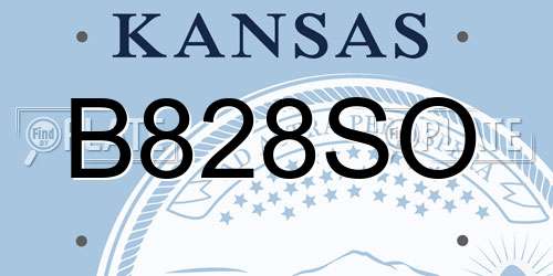 B828SO Kansas License Plate