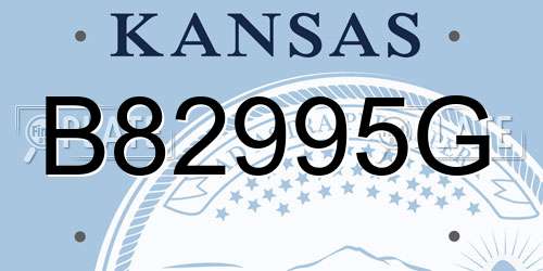 B82995G Kansas License Plate