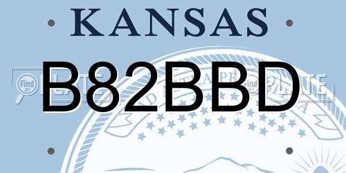 B82BBD Kansas License Plate