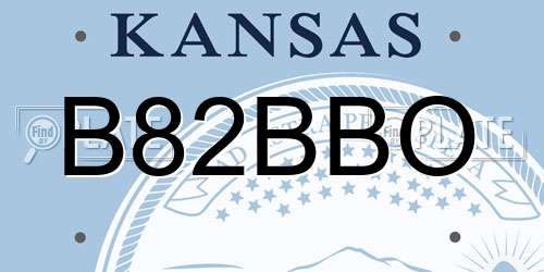 B82BBO Kansas License Plate