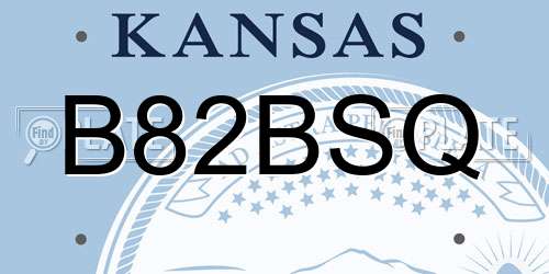 B82BSQ Kansas License Plate