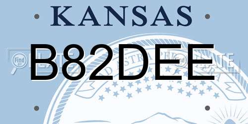 B82DEE Kansas License Plate