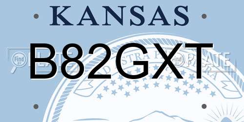 B82GXT Kansas License Plate