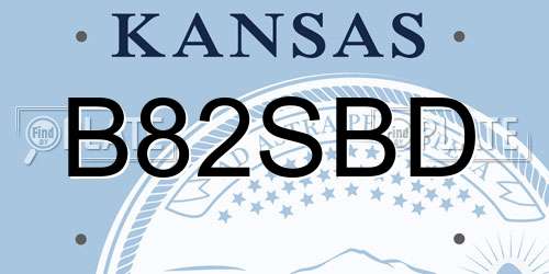 B82SBD Kansas License Plate