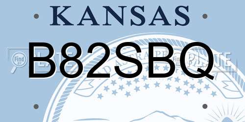 B82SBQ Kansas License Plate