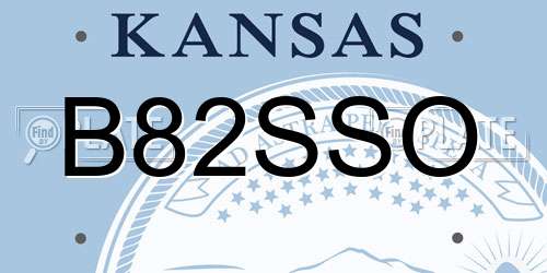 B82SSO Kansas License Plate