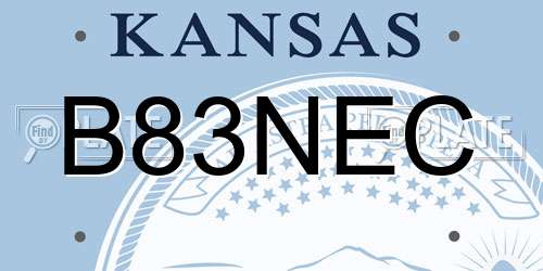 B83NEC Kansas License Plate