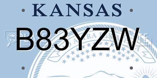 B83YZW Kansas License Plate