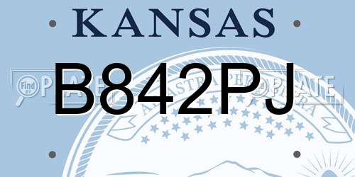B842PJ Kansas License Plate