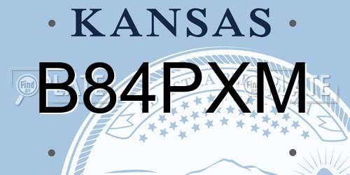 B84PXM Kansas License Plate