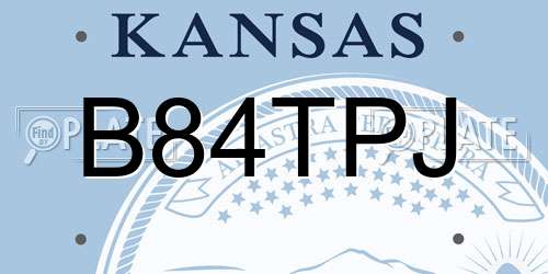 B84TPJ Kansas License Plate