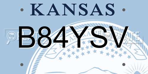 B84YSV Kansas License Plate
