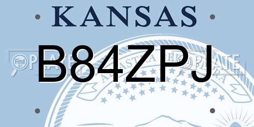 B84ZPJ Kansas License Plate