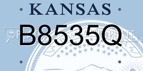 B8535Q Kansas License Plate
