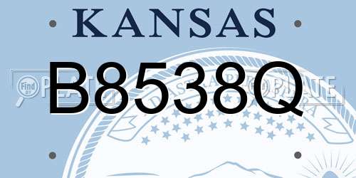 B8538Q Kansas License Plate