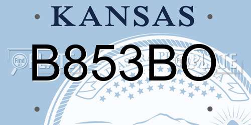 B853BO Kansas License Plate