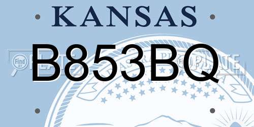 B853BQ Kansas License Plate