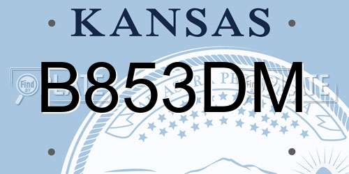 B853DM Kansas License Plate