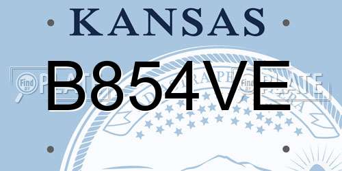 B854VE Kansas License Plate