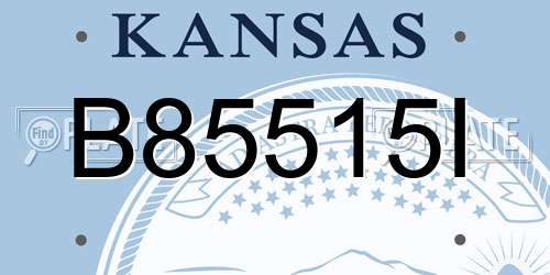 B85515I Kansas License Plate