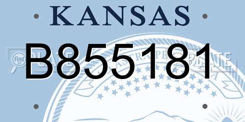 B855181 Kansas License Plate