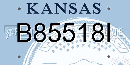 B85518I Kansas License Plate