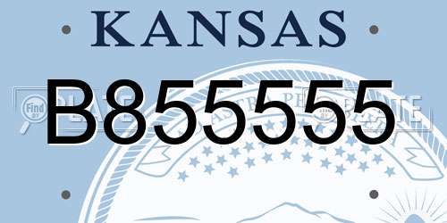 B855555 Kansas License Plate
