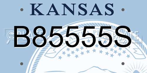B85555S Kansas License Plate