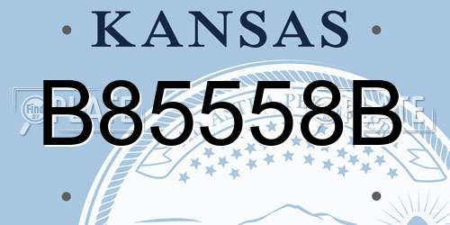 B85558B Kansas License Plate