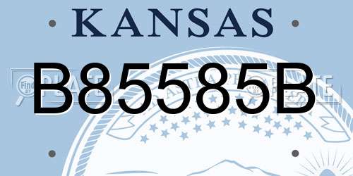 B85585B Kansas License Plate