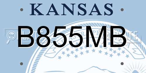 B855MB Kansas License Plate