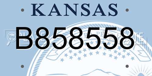 B858558 Kansas License Plate