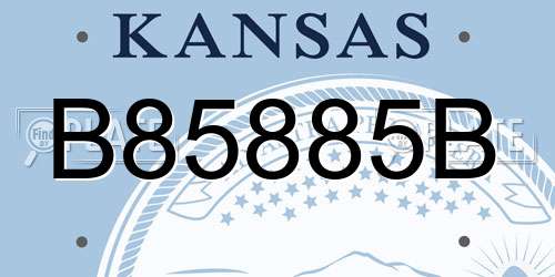 B85885B Kansas License Plate