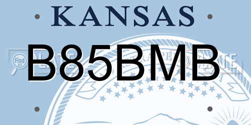 B85BMB Kansas License Plate