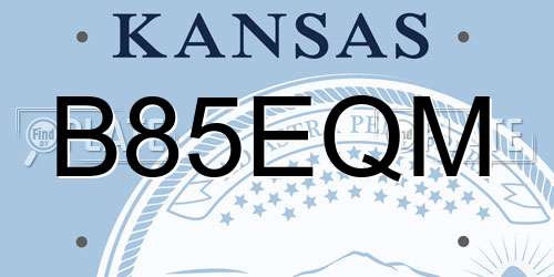 B85EQM Kansas License Plate