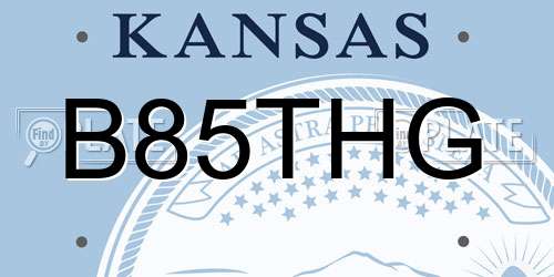 B85THG Kansas License Plate