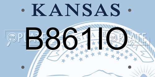 B861IO Kansas License Plate