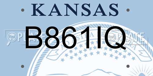 B861IQ Kansas License Plate