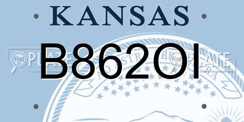 B862OI Kansas License Plate
