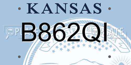 B862QI Kansas License Plate