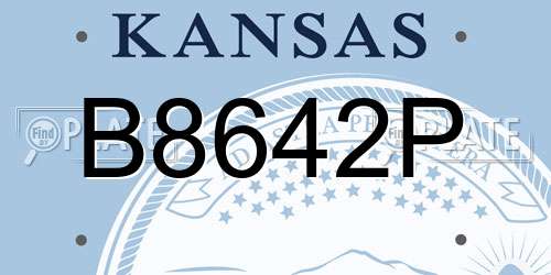 B8642P Kansas License Plate