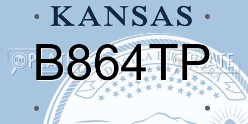 B864TP Kansas License Plate