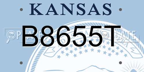 B8655T Kansas License Plate